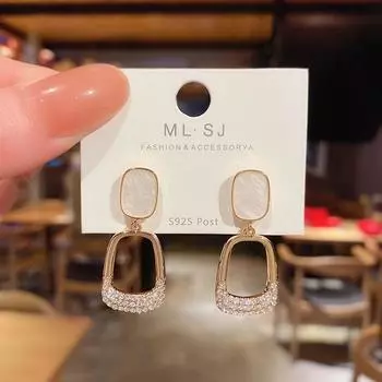 Серьги-подвески с бриллиантами из серебра 925 пробы, женственные, ретро, атмосферные серьги, серьги оптом