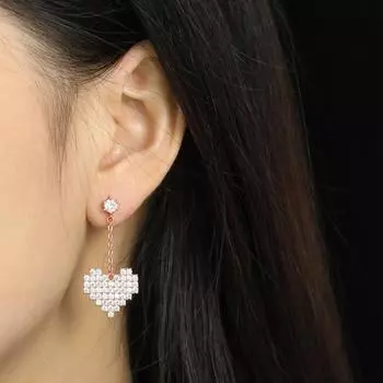 Серьги-подвески с длинными кисточками в форме персикового сердца в стиле бохо, роскошные бриллиантовые серьги Niche Temperament