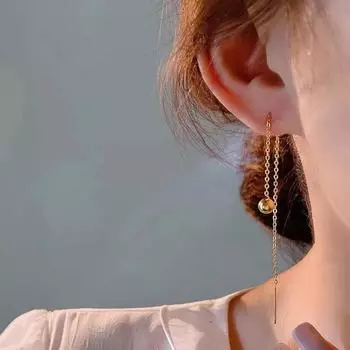 Серьги-подвески с кисточками из стерлингового серебра 925 пробы, женские серьги высокого качества с длинной цепочкой в виде дикого горошка 925