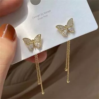 Серьги-подвески с кисточками в виде бабочки для женщин, корейский креативный дизайн, темперамент, индивидуальность, ювелирные изделия, подарок девушке, Brincos