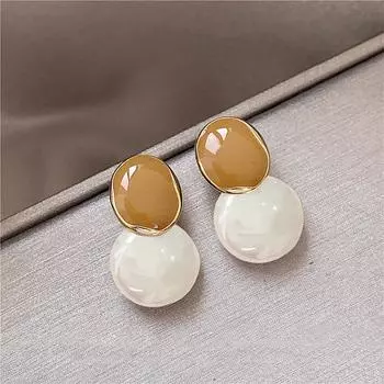 Серьги-подвески с кофейной эмалью неправильной формы для женщин, корейская геометрия, новые модные украшения для вечеринок, подарочные серьги для девушек