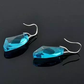 Серьги-подвески с крючками и кристаллами, женские украшения, винтажные синие серьги-подвески, шикарные подвески-подвески 4*1.7cm