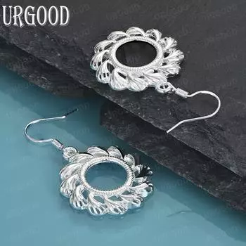 Серьги-подвески с круглым ветровым колесом из стерлингового серебра 925 пробы, модные свадебные украшения 4.30*2.50cm