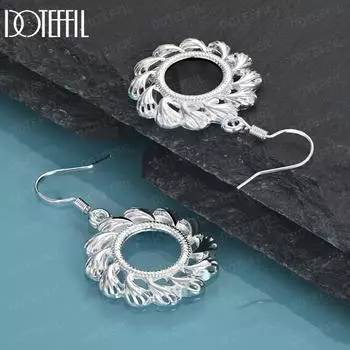 Серьги-подвески с круглым ветровым колесом из стерлингового серебра 925 пробы, модные свадебные украшения 4.30*2.50cm