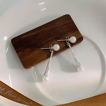 Серьги-подвески с круглыми бусинами Water Drop Back, простые, современные, свежие и уникальные серьги