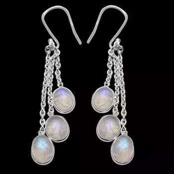 Серьги-подвески с лунным камнем, серьги из стерлингового серебра 925 пробы, подарок для нее, дизайнерские серьги, женские серьги, подарок подружке невесты