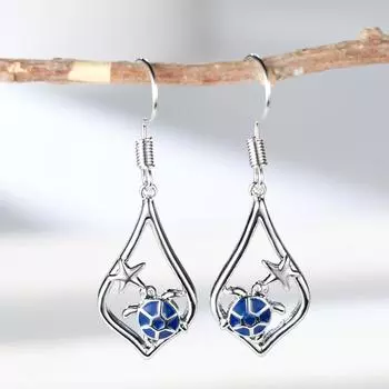 Серьги-подвески с милыми животными в виде черепахи для женщин, повседневная одежда, серьги, аксессуары, подарок синий