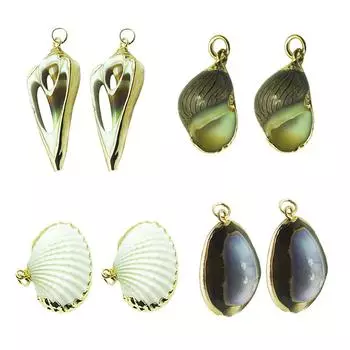 Серьги-подвески с натуральным покрытием, 2 шт./упак., капли воды Conch разноцветный