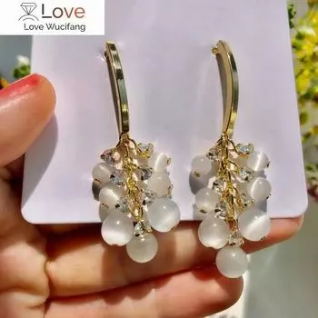 Серьги-подвески с опалом для женщин, индивидуальные модные украшения Brincos