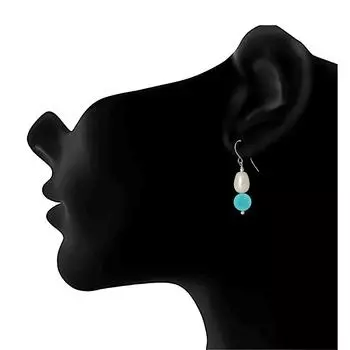 Серьги-подвески с полудрагоценным жемчугом и агатом с немецким посеребрением для женщин и девочек