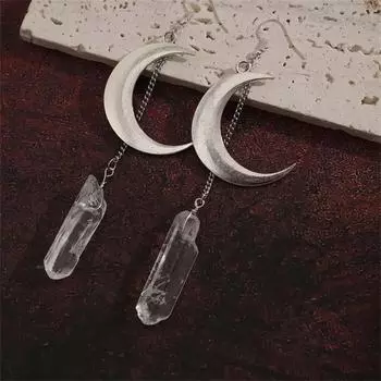 Серьги-подвески с полумесяцем и искусственным кристаллом, элегантные винтажные женские модные украшения на каждый день и для вечеринок, подарки