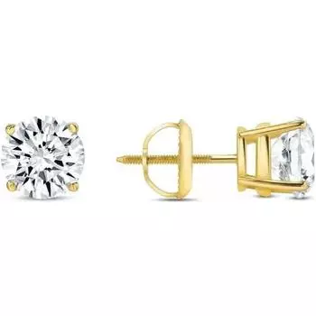 Серьги-подвески Солитер из серебра 925 пробы для женщин 15MM жёлтый