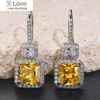 Серьги-подвески «Temperament Lady» с ослепительным кристаллом CZ, роскошные аксессуары для вечеринок для женщин, нежные изящные ювелирные изделия