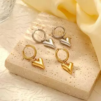 Серьги-подвески Trend Love из нержавеющей стали, женские универсальные серьги Trend Premium