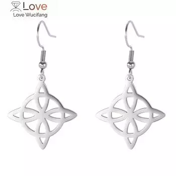 Серьги-подвески «Ведьмин узел», серьги-подвески «Бригид», «Крест в форме сердца», «Кельтский узел», подарок для женщин, золотые ювелирные изделия из нержавеющей стали