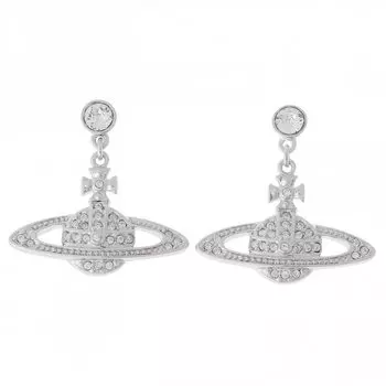 Серьги-подвески Vivienne Westwood Mini Bath Relief, серебро [Товар] серебряный