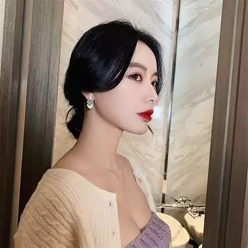 Серьги-подвески в форме белого и зеленого сердца для вечеринки, изысканные, элегантные, асимметричные серьги для свиданий 2.8*1.2cm