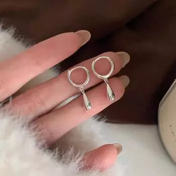 Серьги-подвески в форме капли воды во французском стиле — простые, универсальные, стильные для повседневной носки Teardrop Earrings