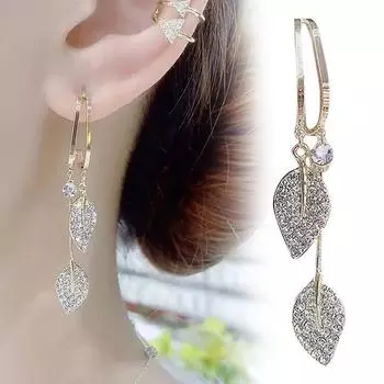 Серьги-подвески в форме листа для женщин с кубическим цирконием, серьги-подвески в форме листа, подарок на День святого Валентина, день рождения, ювелирные изделия для нее серебряный