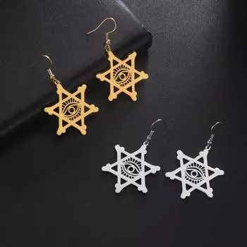 Серьги-подвески в форме звезды Давида для женщин, еврейские украшения, подарок на Хануку, нержавеющая сталь