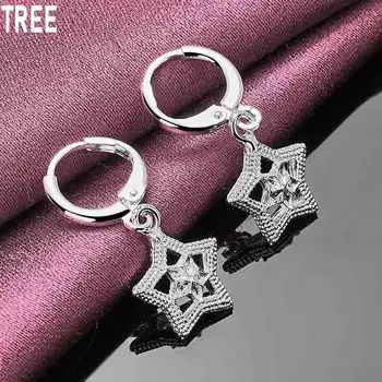 Серьги-подвески в форме звезды из стерлингового серебра 925 пробы, модные свадебные украшения 3.00*1.20cm