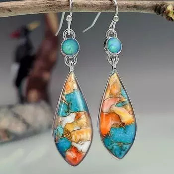 Серьги-подвески в стиле бохо - дизайн Imperial, цинковый сплав, посеребренные, украшения для женщин