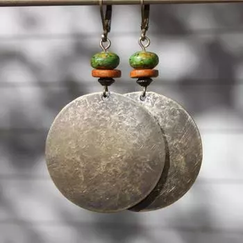 Серьги-подвески в стиле ретро-этнического богемного стиля