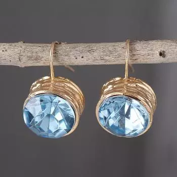 Серьги-подвески в стиле ретро с круглым кристаллом и цирконием