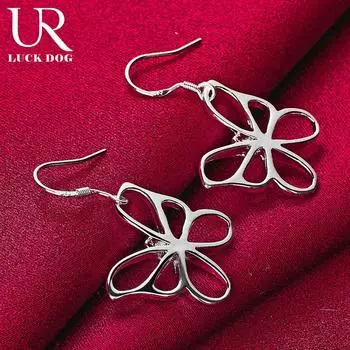 Серьги-подвески в виде бабочки из стерлингового серебра 925 пробы, модные свадебные украшения 3.20*2.00cm