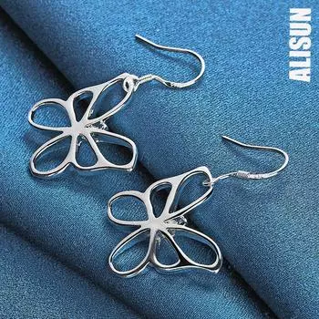 Серьги-подвески в виде бабочки из стерлингового серебра 925 пробы, модные свадебные украшения 3.20*2.00cm