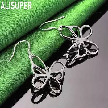 Серьги-подвески в виде бабочки из стерлингового серебра 925 пробы, модные свадебные украшения 3.20*2.00cm