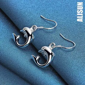 Серьги-подвески в виде дельфина из стерлингового серебра 925 пробы, модные свадебные украшения 1.30*3.20cm