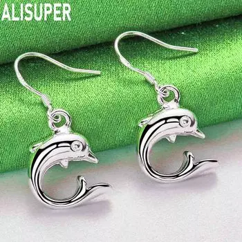 Серьги-подвески в виде дельфина из стерлингового серебра 925 пробы, модные свадебные украшения с шармом 1.30*3.20cm
