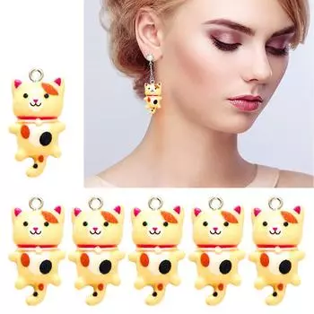 Серьги-подвески в виде мультяшных кошек, увлекательные и сложные проекты в виде кошек из смолы, набор для самостоятельного изготовления кошек из смолы для любителей животных синий