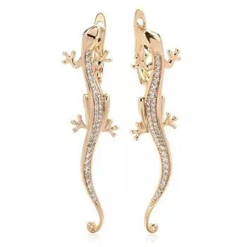 Серьги-подвески в виде ящерицы золотого цвета Wbmqda для женщин, уникальные винтажные украшения в стиле панк-рок в виде животных, подарки золотой