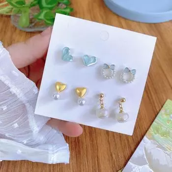 Серьги-подвески в виде русалки с кошачьим глазом Love Bow S925 — милые и нежные