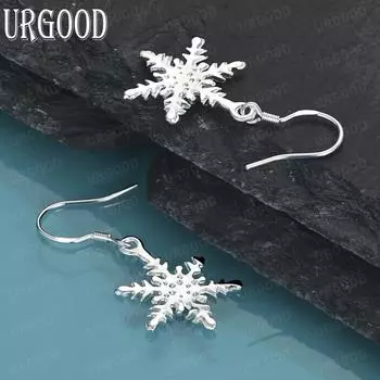 Серьги-подвески в виде снежинок из стерлингового серебра 925 пробы, модные свадебные украшения 3.70*1.00cm