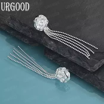 Серьги-подвески в виде снежинок из стерлингового серебра 925 пробы, модные свадебные украшения 3.70*1.00cm