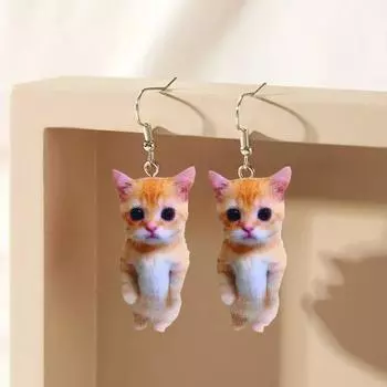 Серьги-подвески в виде забавного хомяка, серьги-подвески в виде коровьей мускулатуры, акриловые серьги в виде животных для повседневной носки style 2