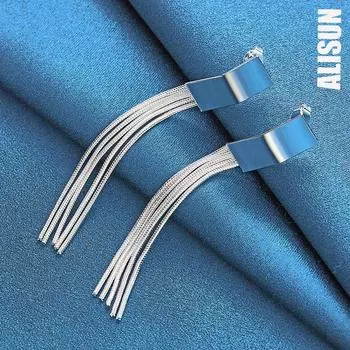 Серьги-подвески в виде змеи из стерлингового серебра 925 пробы для пирсинга, модные свадебные украшения 7.20*0.70cm