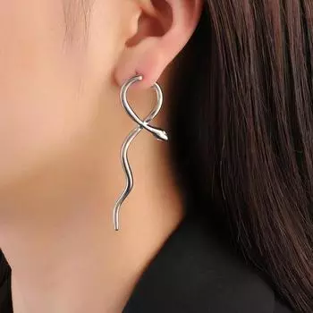 Серьги-подвески в виде змеи, панк-персонаж, передние и задние серьги, модные и простые женские украшения