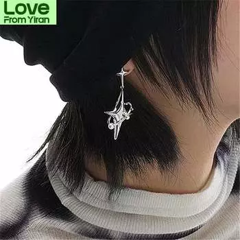 Серьги-подвески в виде звезд для женщин, простые серьги в стиле хип-хоп, милые крутые серьги-подвески, модные ювелирные изделия, корейские серьги оптом