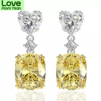 Серьги-подвески Wong Rain Luxury из стерлингового серебра 925 пробы с муассанитом и драгоценными камнями из белого золота с подвесками, оптовая продажа ювелирных изделий розовый