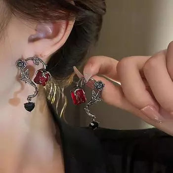 Серьги-подвески Y2K Goth Liquid Heart Cross Star, женские серьги-подвески Love Dangle с цирконием, готические серьги-кисточки неправильной формы серебряный