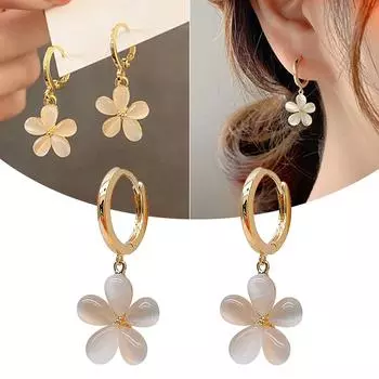 Серьги-подвески, женские серьги-цветы с кристаллами, винтажные серьги, крючки для ушей