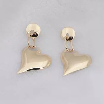 Серьги-подвески золотого цвета в стиле панк для женщин с подвеской в виде персикового сердца, модные серьги-подвески с геометрическим узором, французские ювелирные изделия золотой