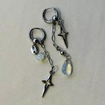 Серьги Polaris Гипоаллергенный опал несочетаемые гранжевые готические милые модные висячие серьги Y2K серебряный