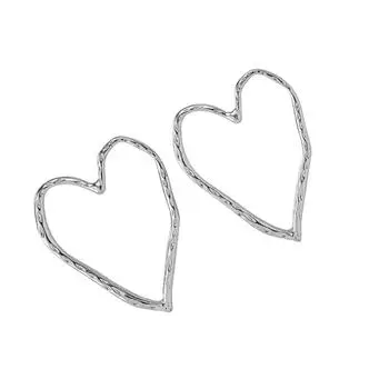 Серьги Полое сердце Стильные украшения для ушей Серьги-пусеты Полое сердце Аксессуары для ушей для модных студентов и профессионалов серебряный