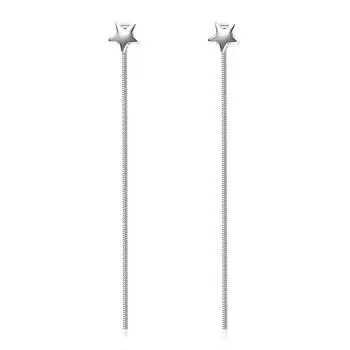 Серьги-полоски в форме пентаграммы, посеребренные серьги-гвоздики, длинные серьги с кисточками, классные милые маленькие свежие серьги в форме звезд