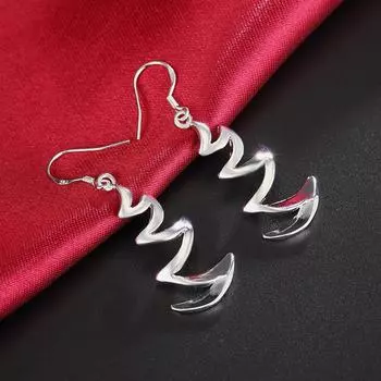 Серьги-полумесяцы из стерлингового серебра 925 пробы, модные свадебные украшения 1.00*2.90cm